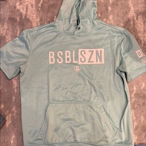 Baseball Lifestyle 101 Short Sleeve Hoodie Mint Green